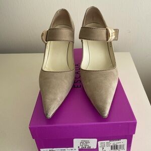 Escada Suede 3” Heel Suede Mary Janes